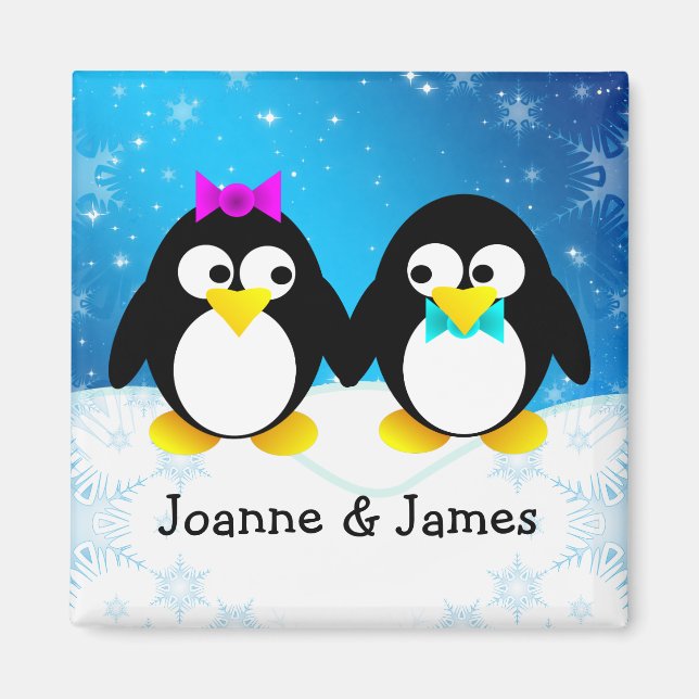 Aimant Couple de pingouin (Devant)