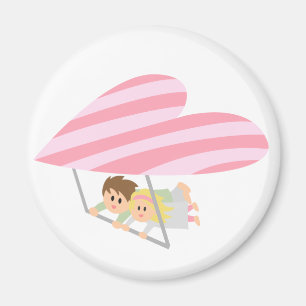 Aimant Couple mignon volant sur un deltaplane en forme de