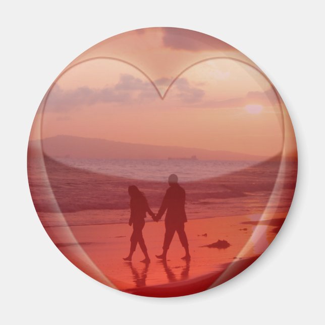 Aimant Couple sur la plage Valentine (Devant)