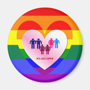 Aimant Couples à l'intérieur de la All Love Pride Coeur
