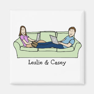 Aimant Couples de technicien - bande dessinée