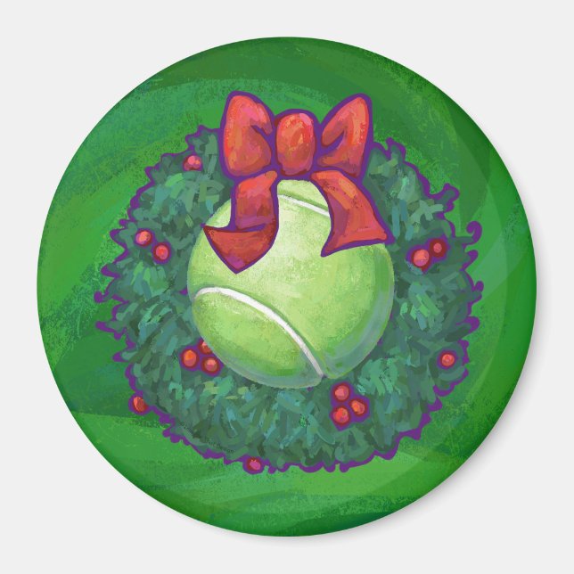 Aimant Courbe de Noël de Tennis Ball sur Green (Devant)