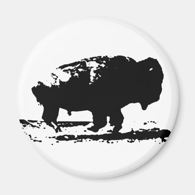 Aimant Courir Buffalo Bison Pop Art (Devant)
