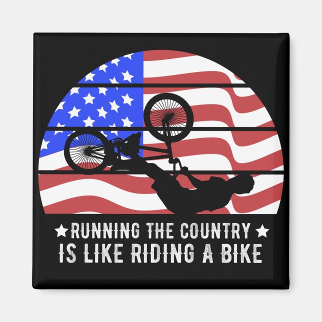 Aimant Courir le pays, c'est comme faire du vélo (Devant)