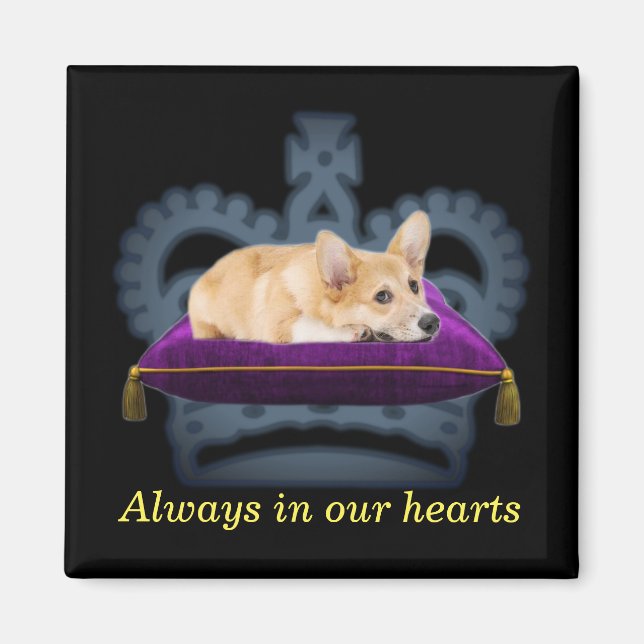 Aimant Couronne de coussin Queen personnalisable (Devant)
