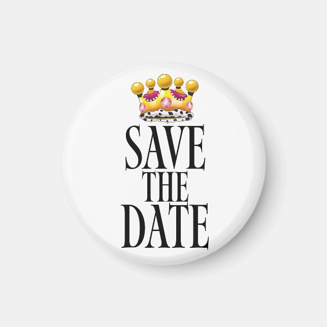 Aimant Couronne de mariage pour réserver la date (Devant)