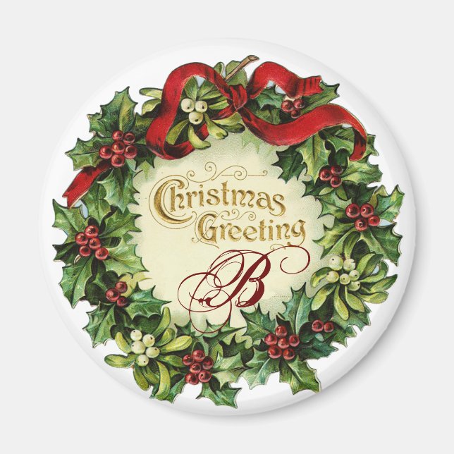 AIMANT COURONNE DE NOËL AVEC DES GUIS ET DES BAIES DE (Devant)