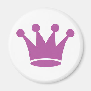 Aimant couronne de princesse rose