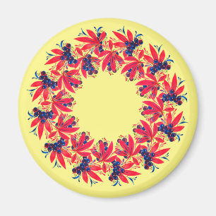 Aimant Couronne de raisins et de feuilles