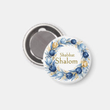 Couronne d'or bleu, Shabbat Shalom Aquarelle Glam