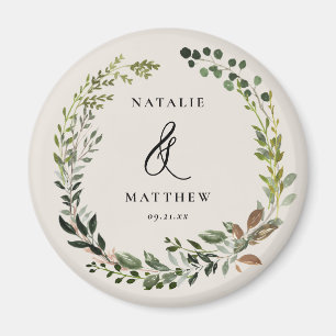 Aimant Couronne feuillage rustique fête de mariage d'hive