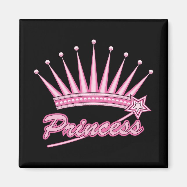Aimant Couronne rose princesse (Devant)
