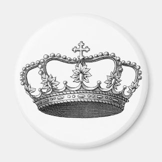 Aimant Couronne vintage noir et blanc