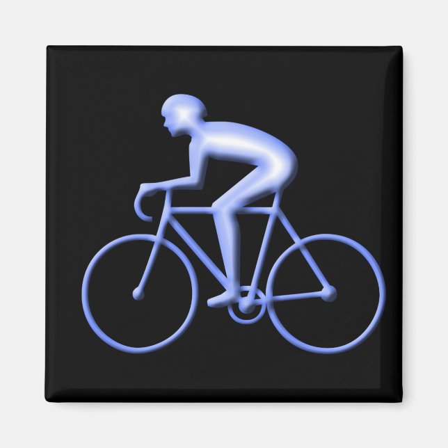 Aimant Course à vélo en bleu (Devant)