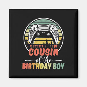 Aimant Cousin Du Joueur Vidéo Enfant Anniversaire Corresp