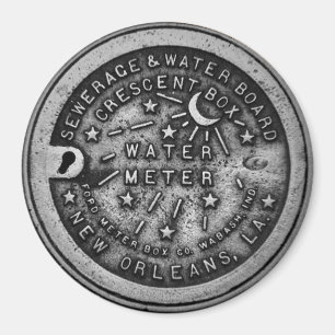 Aimant Couvercle de mètre d'eau de la Nouvelle-Orléans