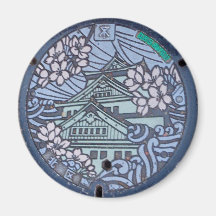 Couvercle de trou du château d'Osaka