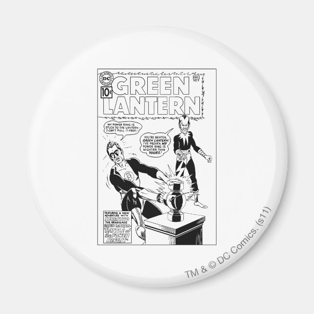 Aimant Couvercle vert et Sinestro, noir et blanc (Devant)