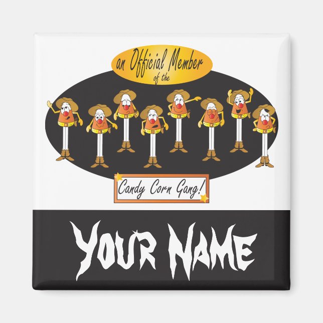 Aimant Cowboy Candy Corn Gang | Halloween (Devant)