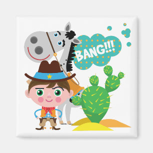 Aimant Cowboy et cheval