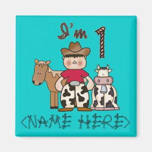 Aimant Cowboy First Birthday - Personalized - Customized