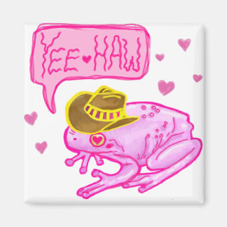 Aimant Cowboy Frog Yee Haw Design