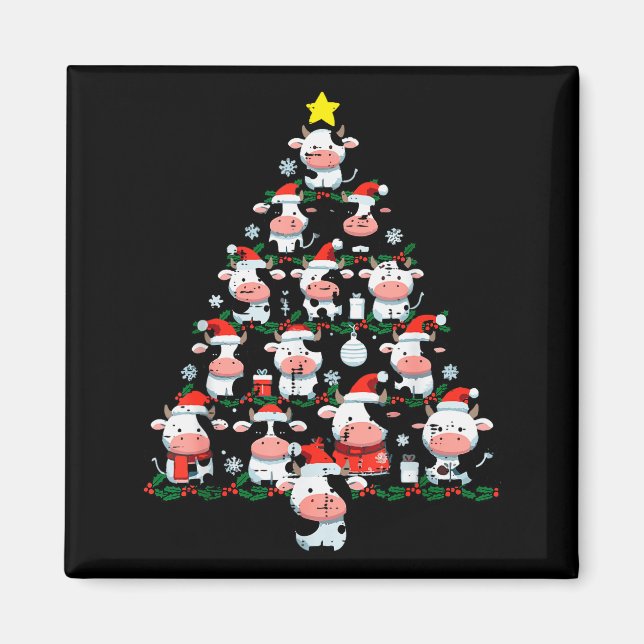 Aimant Cows Christmas Tree Xmas Farm Animal Toddler Boys  (Devant)