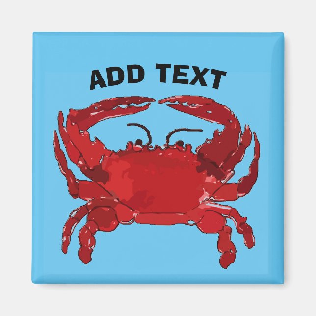 Aimant Crabe bleu bouilli, Maryland, Louisiane, Delaware (Devant)