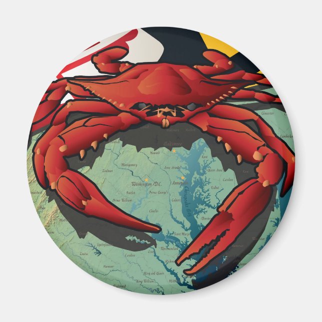 Aimant Crabe citoyen du Maryland (Devant)
