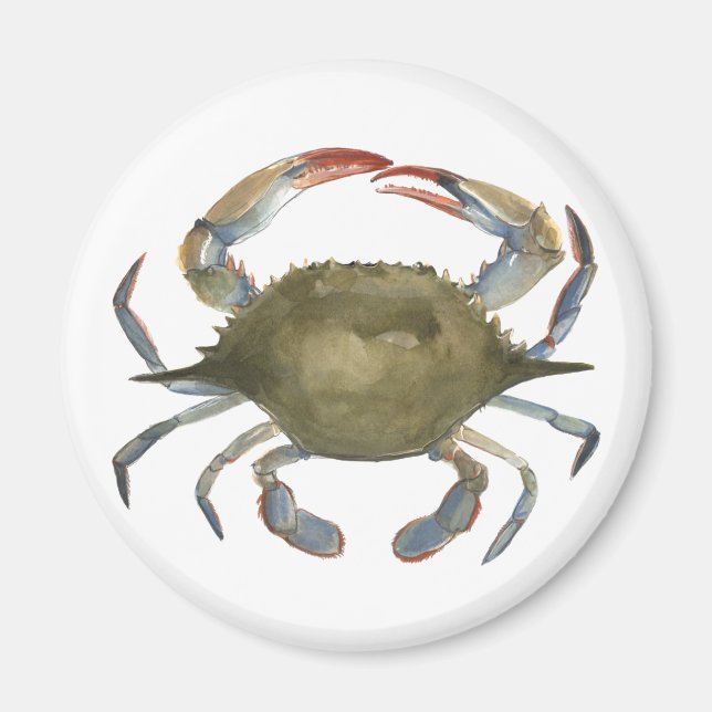 Aimant Crabe d'aquarelle - gris (Devant)