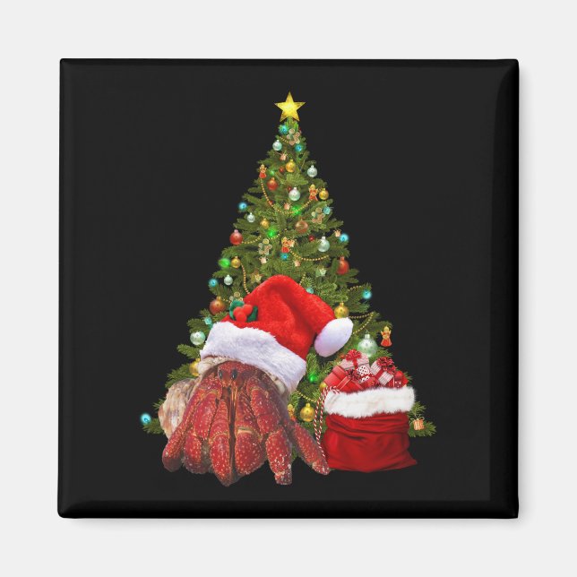 Aimant Crabe père Noël Amusant Crabe de Noël Hermite Crab (Devant)