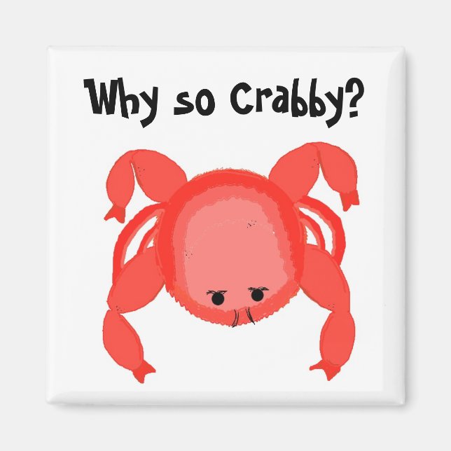 Aimant Crabe rouge humoristique (Devant)