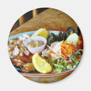 Aimant Crabes Citrons Salades Plats de fruits de mer