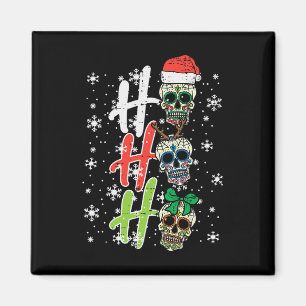 Aimant Crâne à sucre de Noël Ho Ho Ho Noël Hommes mexicai