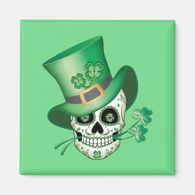 Aimant Crâne à sucre irlandais (Devant)