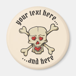 Aimant Crâne avec coeurs