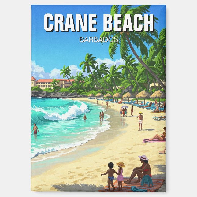 Aimant Crane Beach Barbados Travel (Recto)