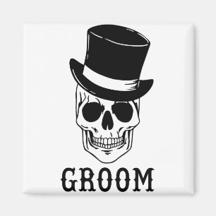 Aimant Crâne de chambre avec mariée Casquette Halloween M