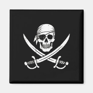 Aimant Crâne de pirate et squelette de tibias de Hallowee