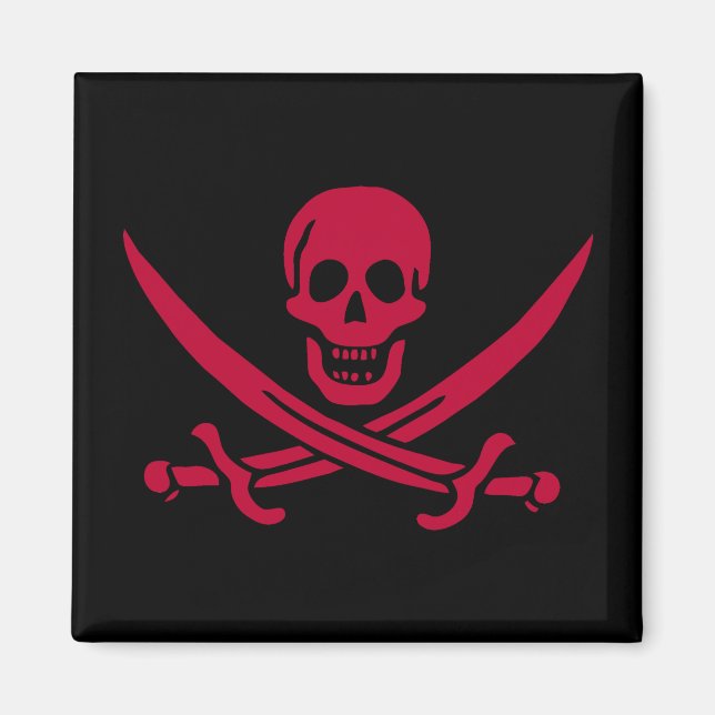 Aimant Crâne et épées de Crimson Drapeau pirate de Calico (Devant)