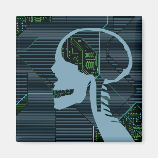 Aimant crâne logique éclairé (Devant)