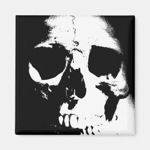 Aimant Crâne noir et blanc