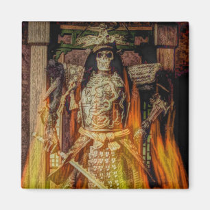 Aimant crâne samouraï japonais de samouraïs d'armure d