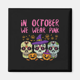 Aimant Crâne sucre Octobre Pink Breat Cancer Sensibilisat