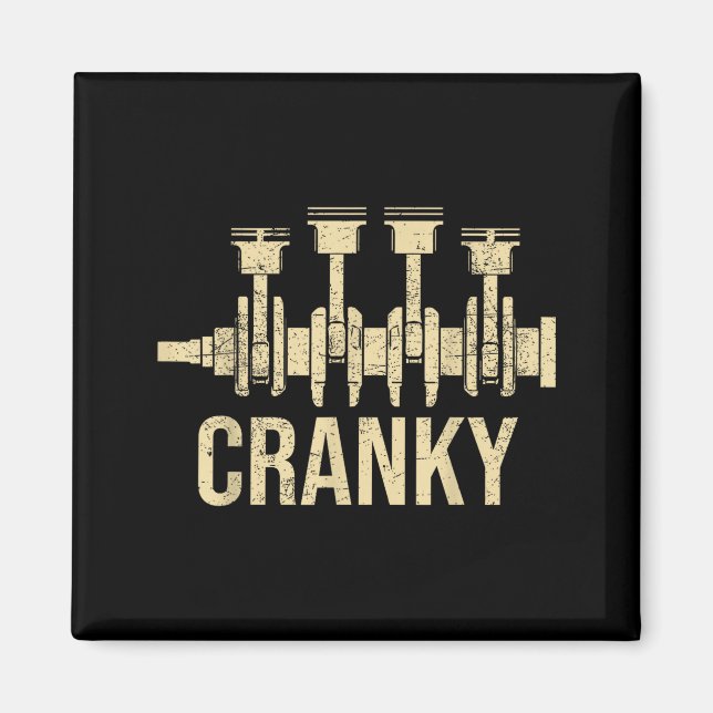 Aimant Cranky Car Engine Crankshaft Lover Mechanics Fathe (Devant)
