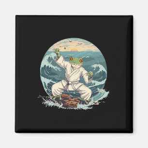 Aimant Crapaud de karaté Taekwondo Plage Coucher de solei