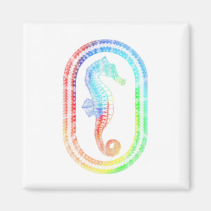 Aimant Cravate teintée Couleurs Tribal Seahorse