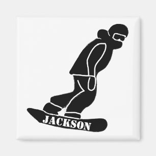 Aimant Crayon de snowboard freeride noir