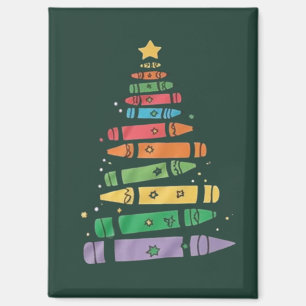 Aimant Crayon d'enseignant de Noël Arbre de Noël Lumineux