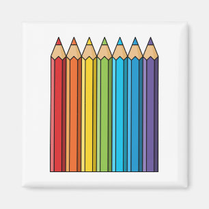 Aimant Crayons de couleur arc-en-ciel